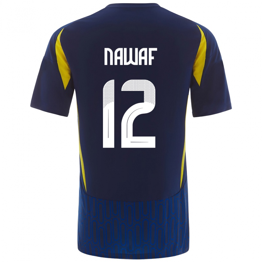 Bambino Maglia Nawaf Al-Boushal #12 Blu Giallo Kit Gara Away 2024/25 Maglietta