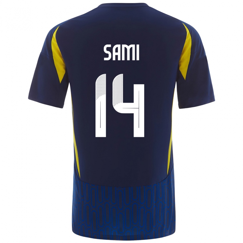 Bambino Maglia Sami Al-Najei #14 Blu Giallo Kit Gara Away 2024/25 Maglietta