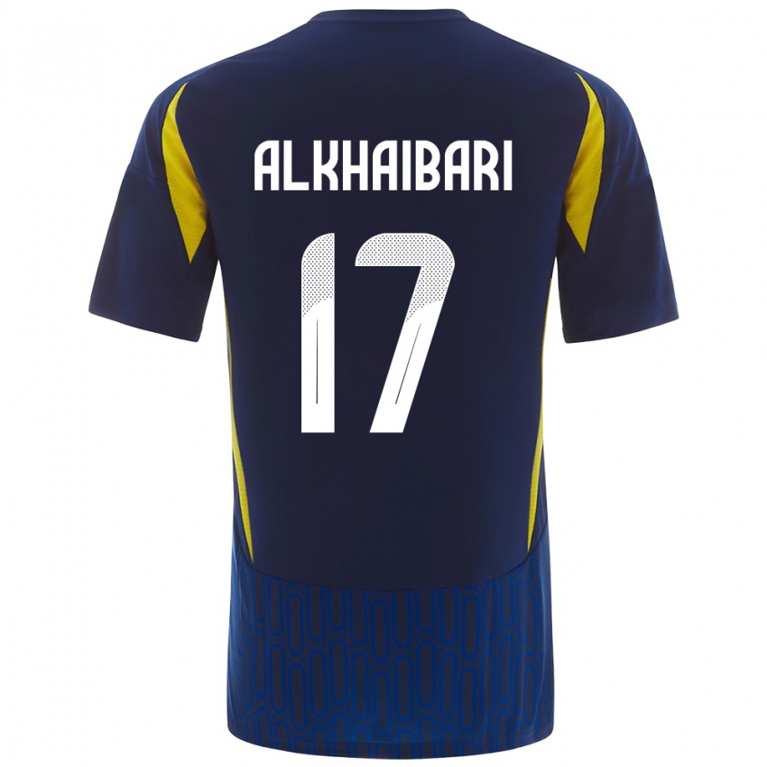 Bambino Maglia Abdullah Al-Khaibari #17 Blu Giallo Kit Gara Away 2024/25 Maglietta