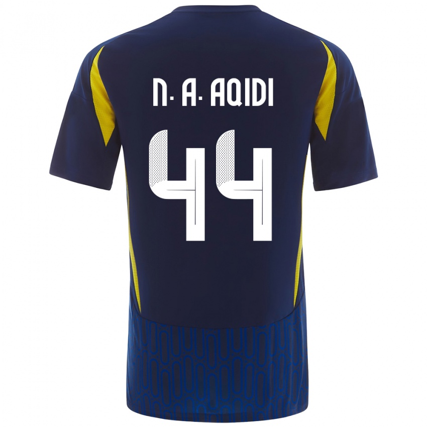 Bambino Maglia Nawaf Al-Aqidi #44 Blu Giallo Kit Gara Away 2024/25 Maglietta