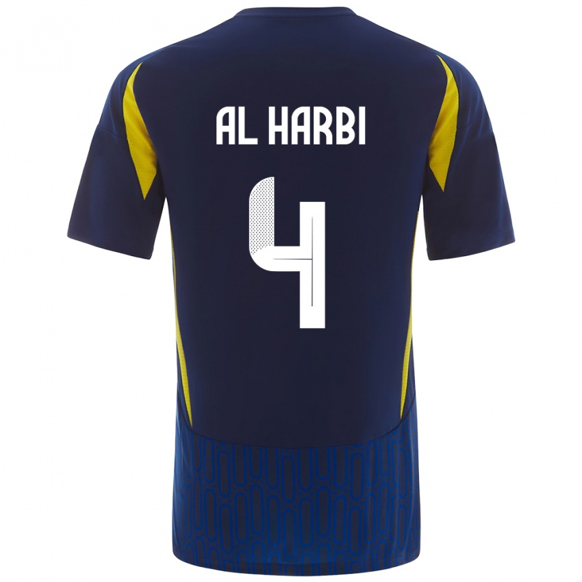 Bambino Maglia Fay Al-Harbi #4 Blu Giallo Kit Gara Away 2024/25 Maglietta