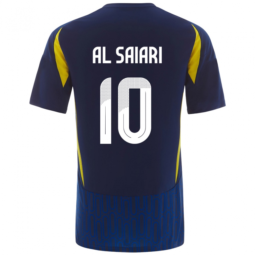 Bambino Maglia Mubarkh Al-Saiari #10 Blu Giallo Kit Gara Away 2024/25 Maglietta