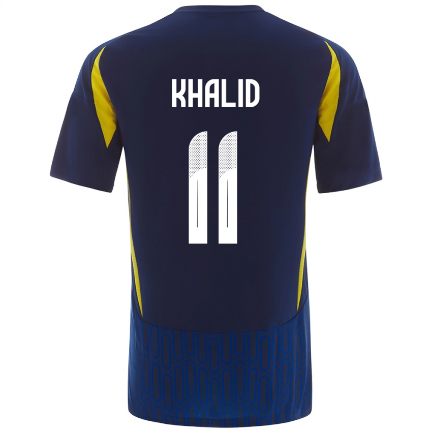 Bambino Maglia Khalid Al-Ghannam #11 Blu Giallo Kit Gara Away 2024/25 Maglietta