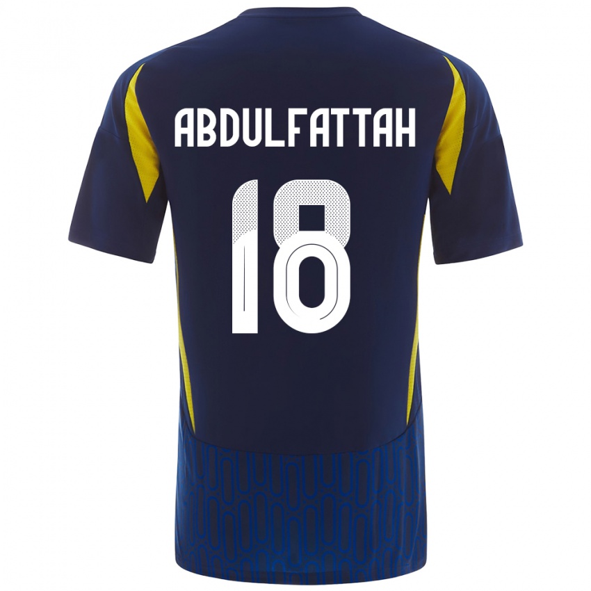 Bambino Maglia Abdulfattah Adam #18 Blu Giallo Kit Gara Away 2024/25 Maglietta