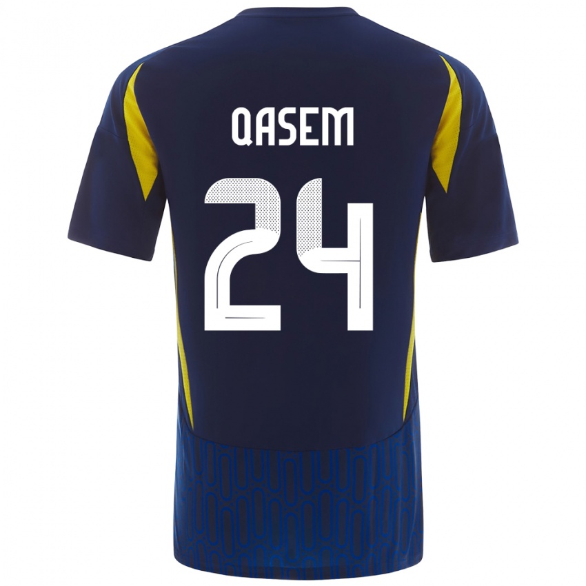 Bambino Maglia Mohammed Qasem #24 Blu Giallo Kit Gara Away 2024/25 Maglietta