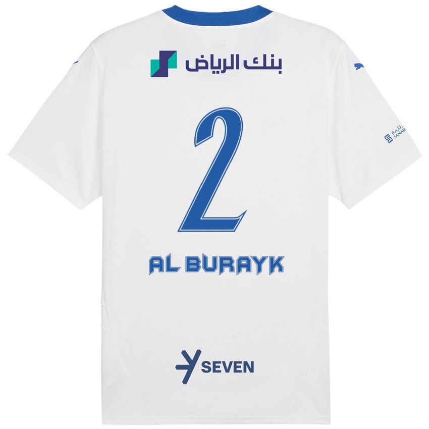 Bambino Maglia Mohammed Al-Burayk #2 Bianco Blu Kit Gara Away 2024/25 Maglietta