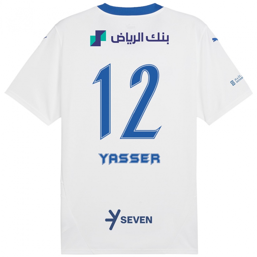 Bambino Maglia Yasser Al-Shahrani #12 Bianco Blu Kit Gara Away 2024/25 Maglietta