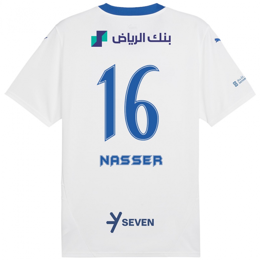 Bambino Maglia Nasser Al-Dawsari #16 Bianco Blu Kit Gara Away 2024/25 Maglietta