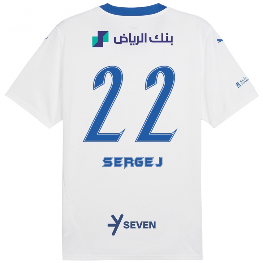 Bambino Maglia Sergej Milinkovic-Savic #22 Bianco Blu Kit Gara Away 2024/25 Maglietta