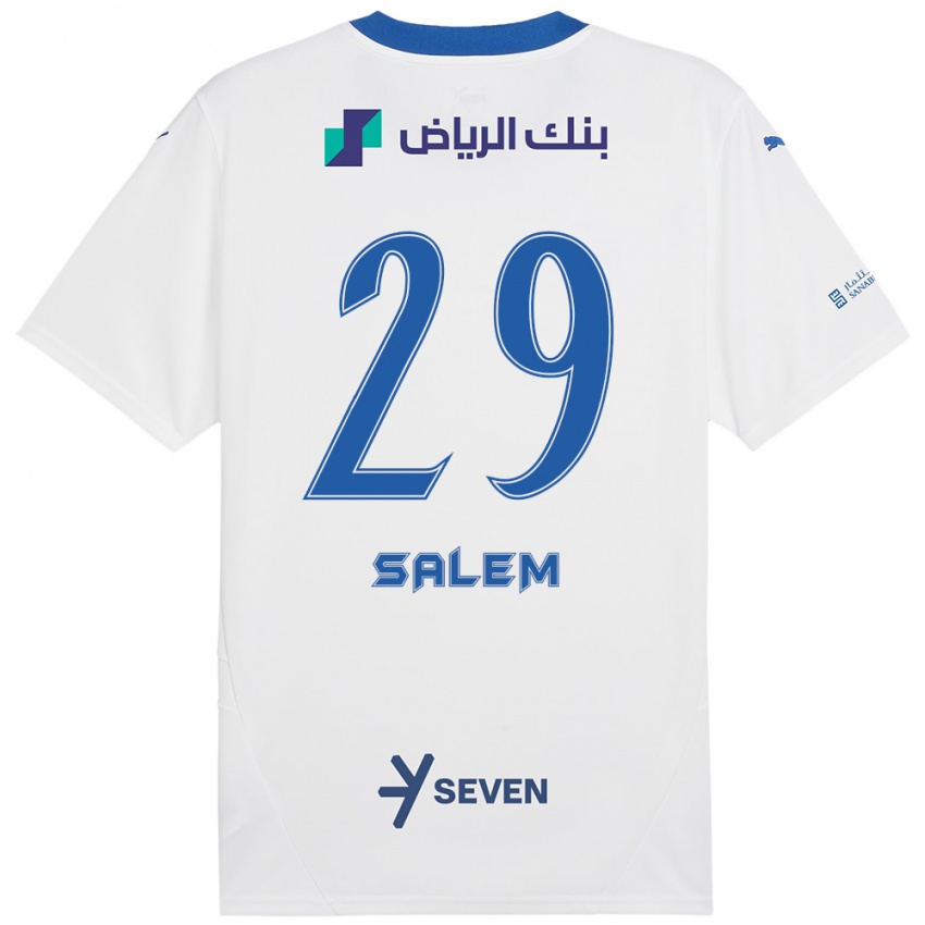 Bambino Maglia Salem Al-Dawsari #29 Bianco Blu Kit Gara Away 2024/25 Maglietta