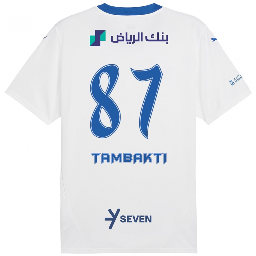 Bambino Maglia Hassan Tambakti #87 Bianco Blu Kit Gara Away 2024/25 Maglietta