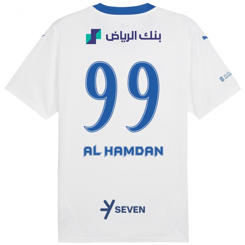 Bambino Maglia Abdullah Al-Hamdan #99 Bianco Blu Kit Gara Away 2024/25 Maglietta