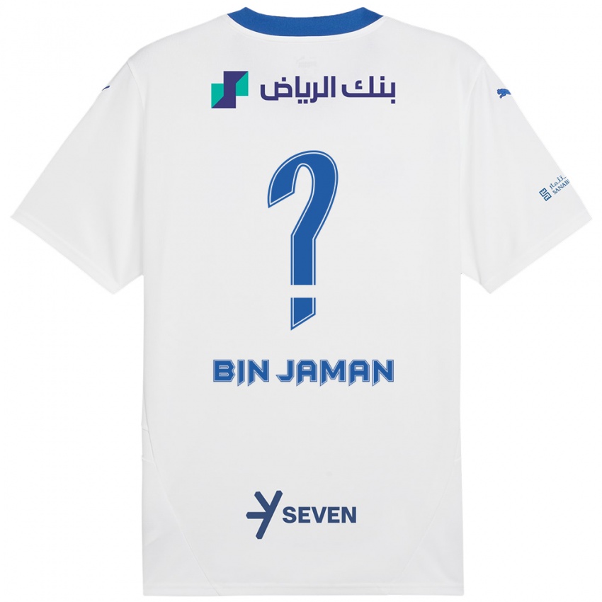 Bambino Maglia Rakan Bin Jaman #0 Bianco Blu Kit Gara Away 2024/25 Maglietta