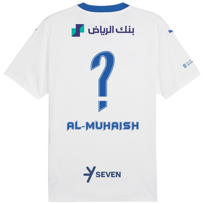 Bambino Maglia Mohammed Al-Muhaish #0 Bianco Blu Kit Gara Away 2024/25 Maglietta