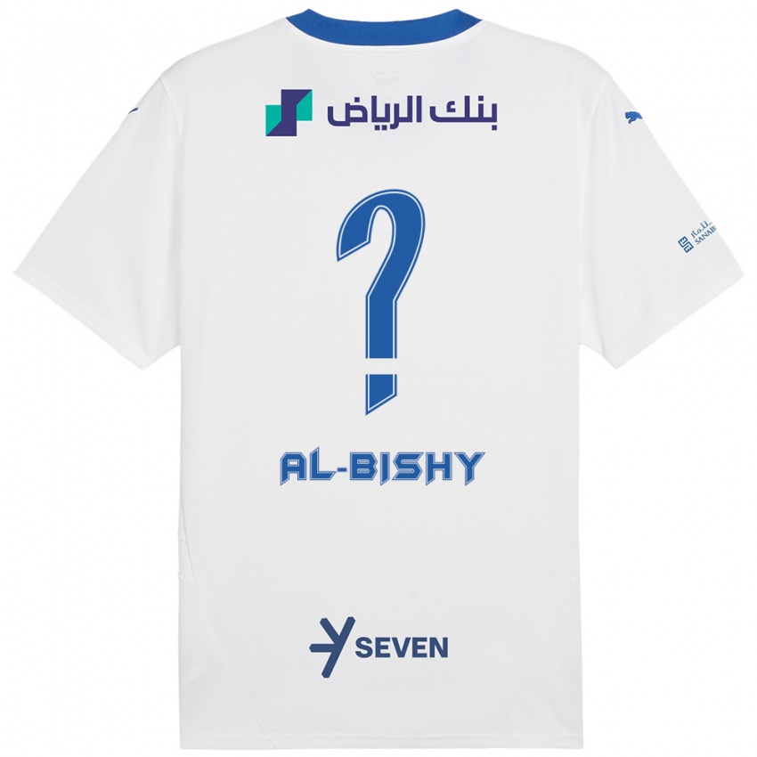 Bambino Maglia Bder Abdulaziz Al-Bishy #0 Bianco Blu Kit Gara Away 2024/25 Maglietta