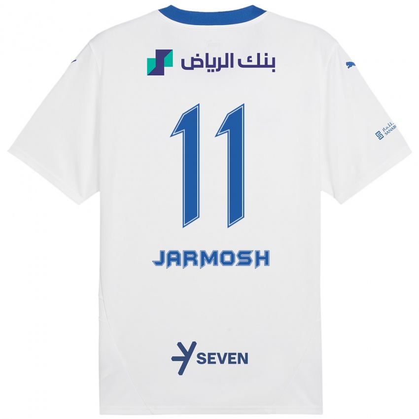 Bambino Maglia Abdulaziz Jarmosh #11 Bianco Blu Kit Gara Away 2024/25 Maglietta