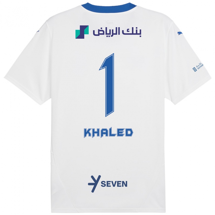 Bambino Maglia Nawal Khaled #1 Bianco Blu Kit Gara Away 2024/25 Maglietta