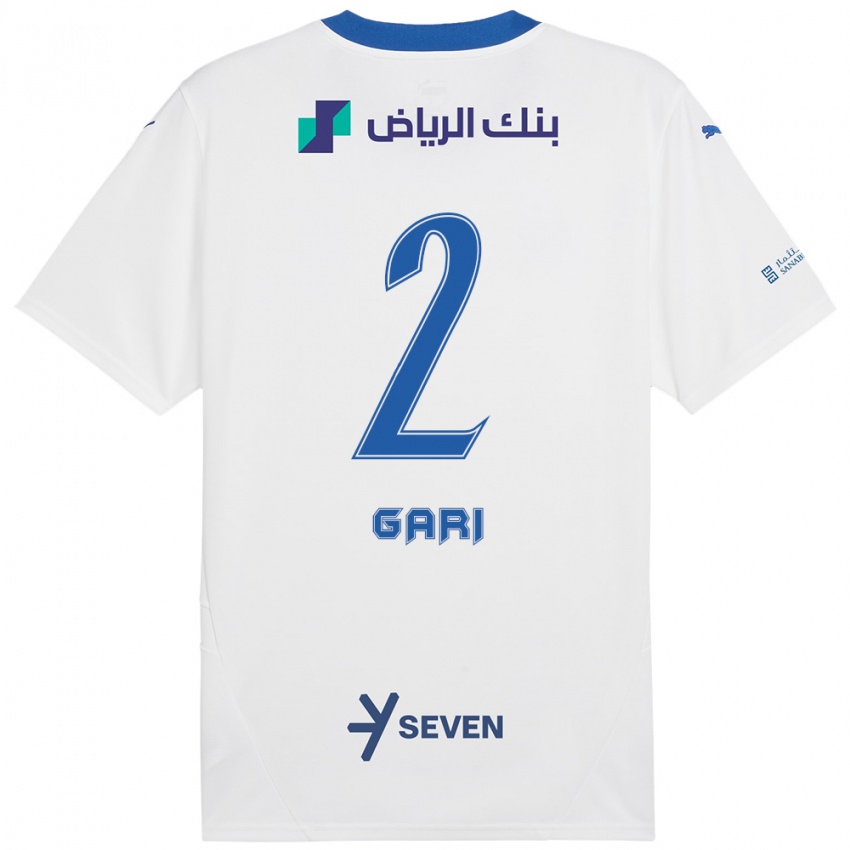 Bambino Maglia Fatimah Gari #2 Bianco Blu Kit Gara Away 2024/25 Maglietta