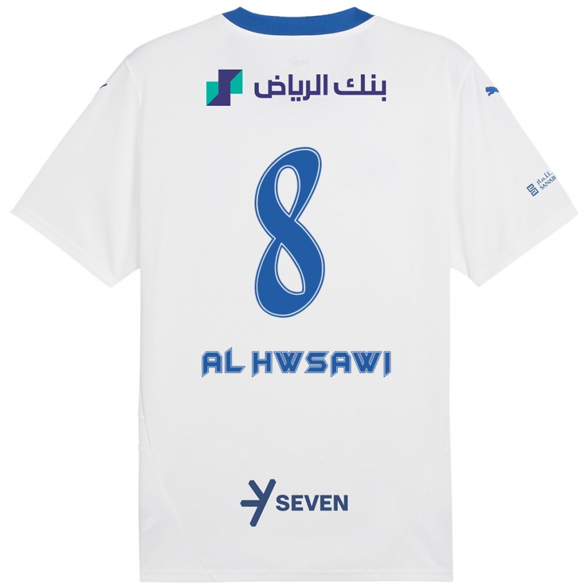 Bambino Maglia Al Bandari Al-Hwsawi #8 Bianco Blu Kit Gara Away 2024/25 Maglietta