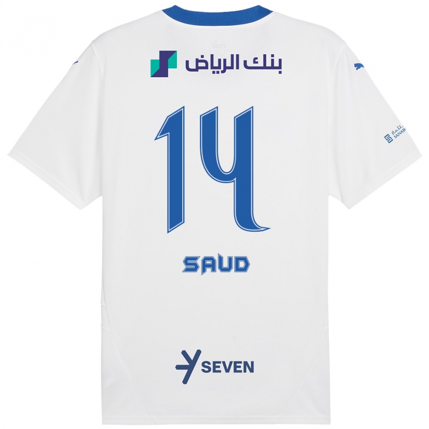 Bambino Maglia Nouf Saud #14 Bianco Blu Kit Gara Away 2024/25 Maglietta