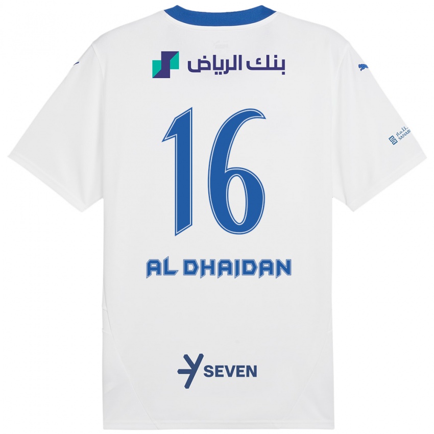 Bambino Maglia Nadia Al-Dhaidan #16 Bianco Blu Kit Gara Away 2024/25 Maglietta