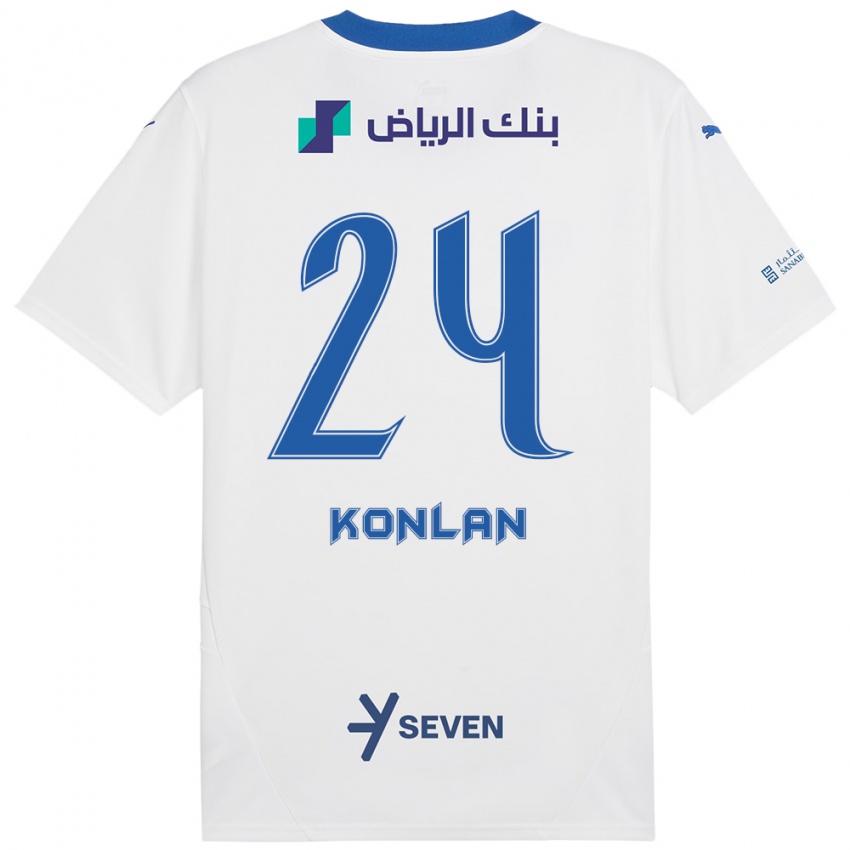 Bambino Maglia Cynthia Konlan #24 Bianco Blu Kit Gara Away 2024/25 Maglietta