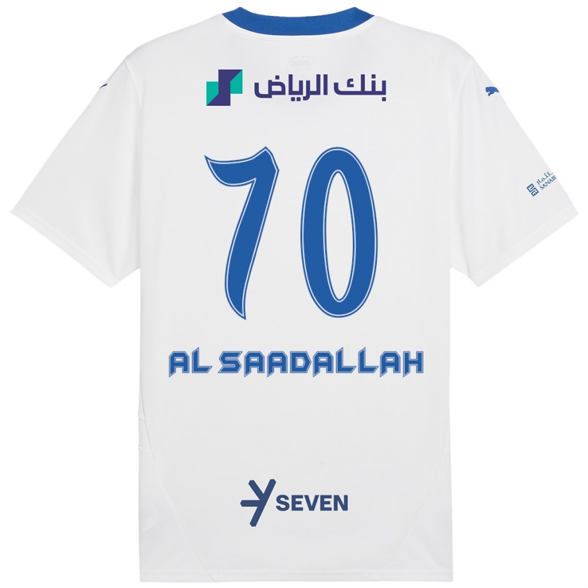 Bambino Maglia Hessa Al-Saadallah #70 Bianco Blu Kit Gara Away 2024/25 Maglietta