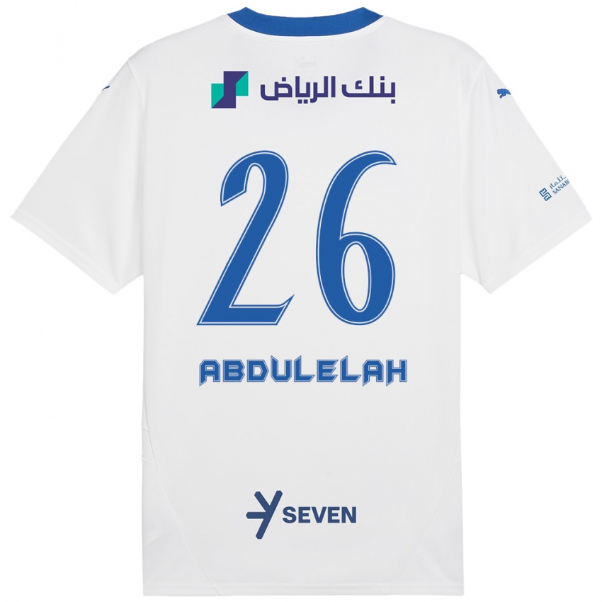 Bambino Maglia Abdulelah Al-Malki #26 Bianco Blu Kit Gara Away 2024/25 Maglietta