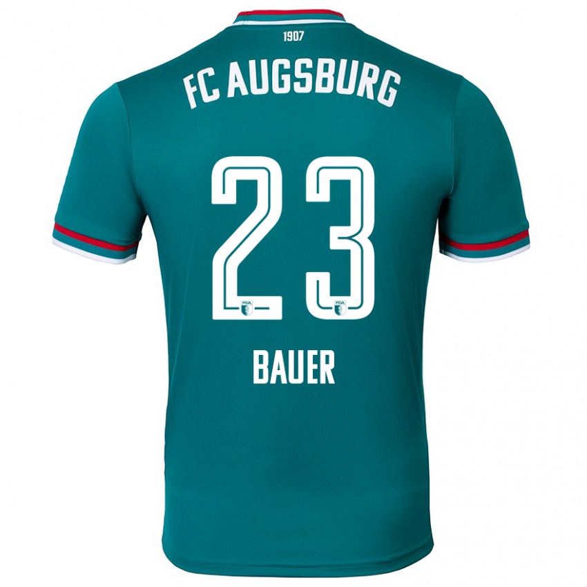 Bambino Maglia Maximilian Bauer #23 Verde Scuro Kit Gara Away 2024/25 Maglietta