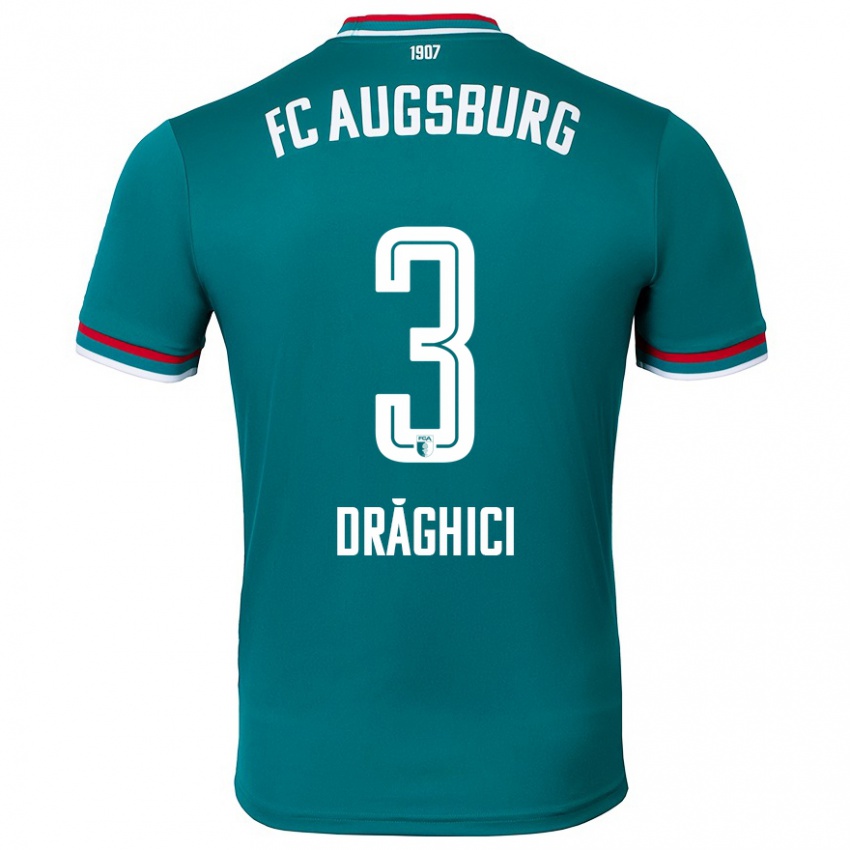 Bambino Maglia Robert Drăghici #3 Verde Scuro Kit Gara Away 2024/25 Maglietta