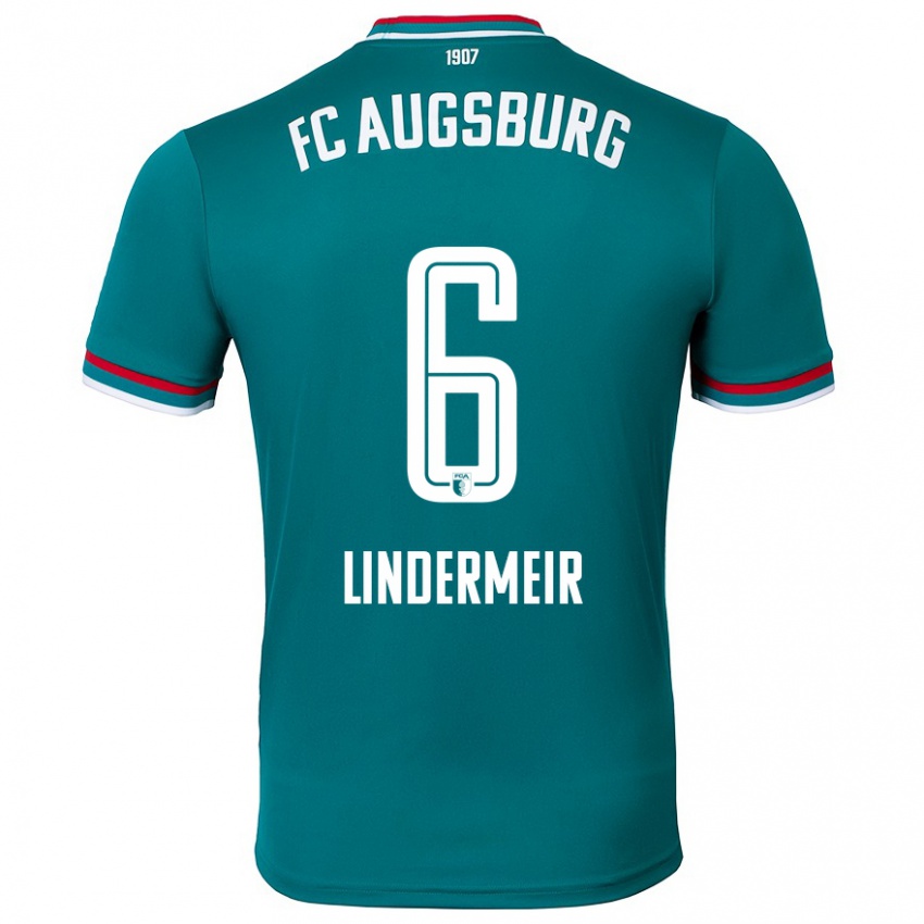 Bambino Maglia Dominik Lindermeir #6 Verde Scuro Kit Gara Away 2024/25 Maglietta