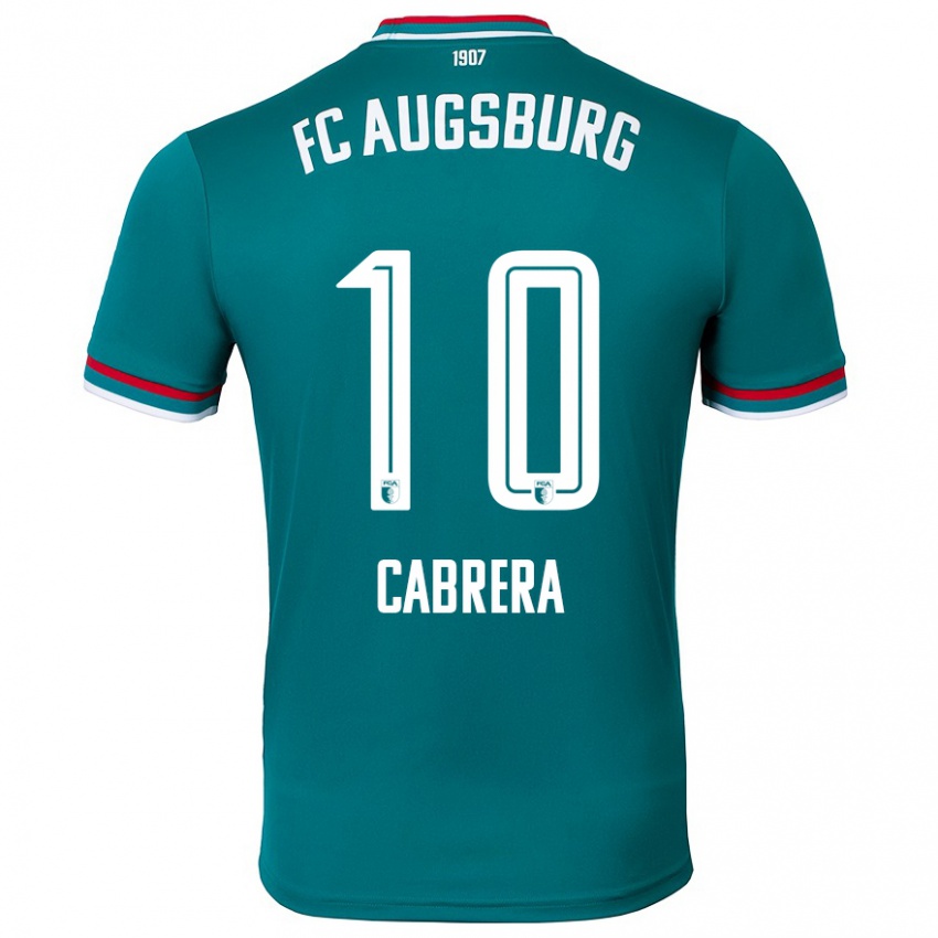 Bambino Maglia Juan Cabrera #10 Verde Scuro Kit Gara Away 2024/25 Maglietta