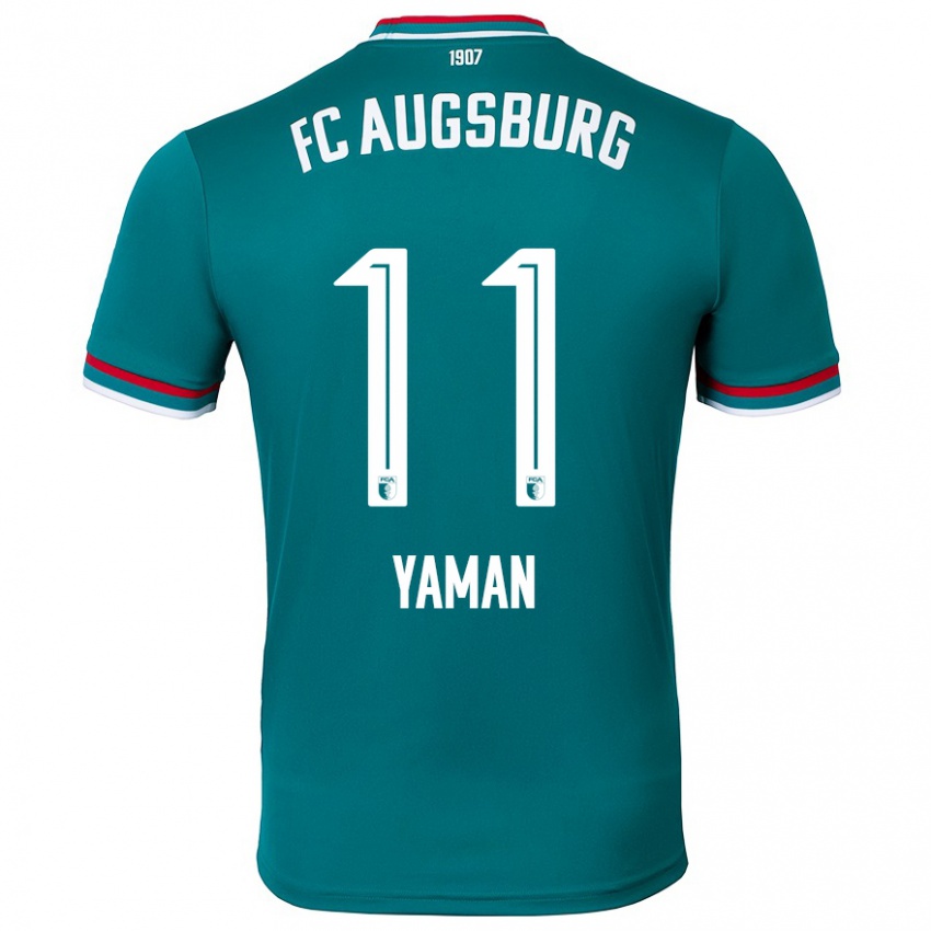 Bambino Maglia Kerim Yaman #11 Verde Scuro Kit Gara Away 2024/25 Maglietta