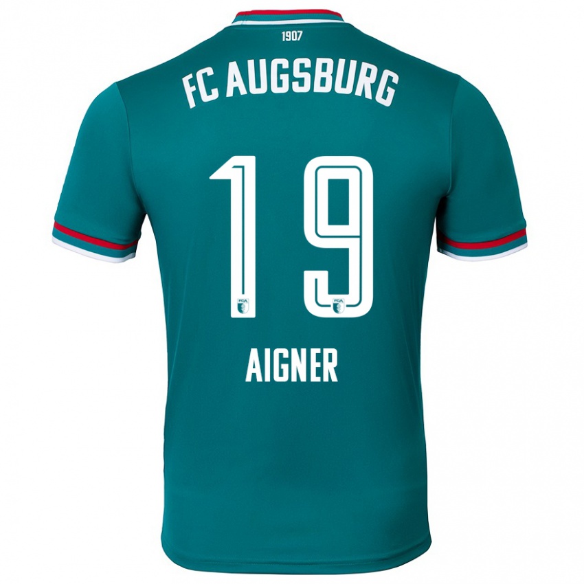 Bambino Maglia Lukas Aigner #19 Verde Scuro Kit Gara Away 2024/25 Maglietta