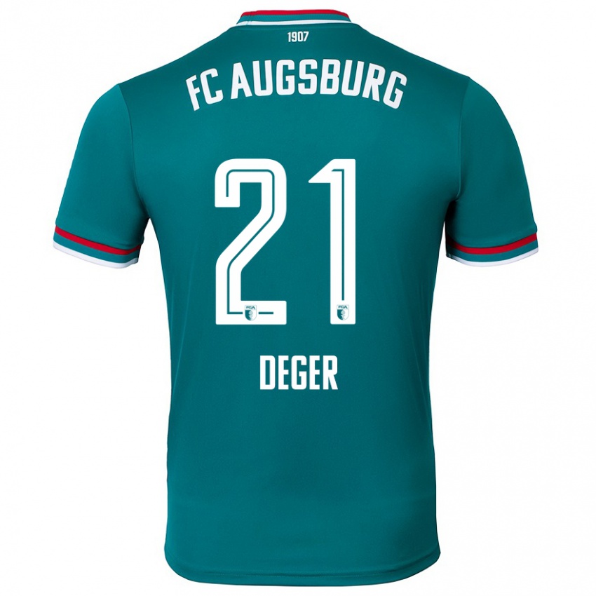 Bambino Maglia David Deger #21 Verde Scuro Kit Gara Away 2024/25 Maglietta