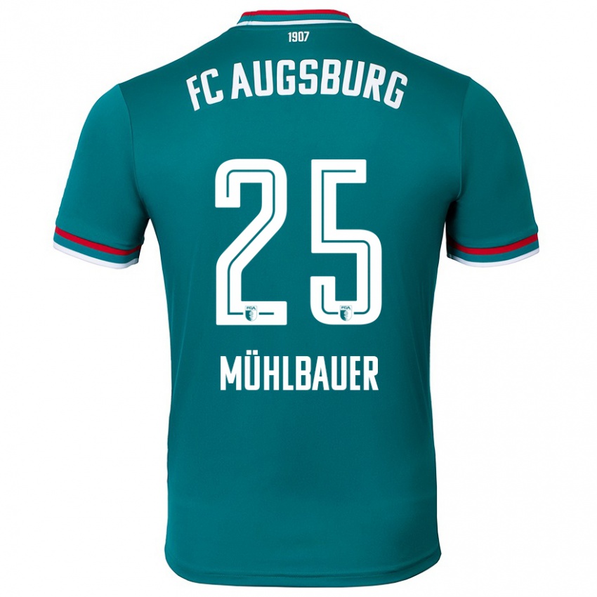 Bambino Maglia Simon Mühlbauer #25 Verde Scuro Kit Gara Away 2024/25 Maglietta