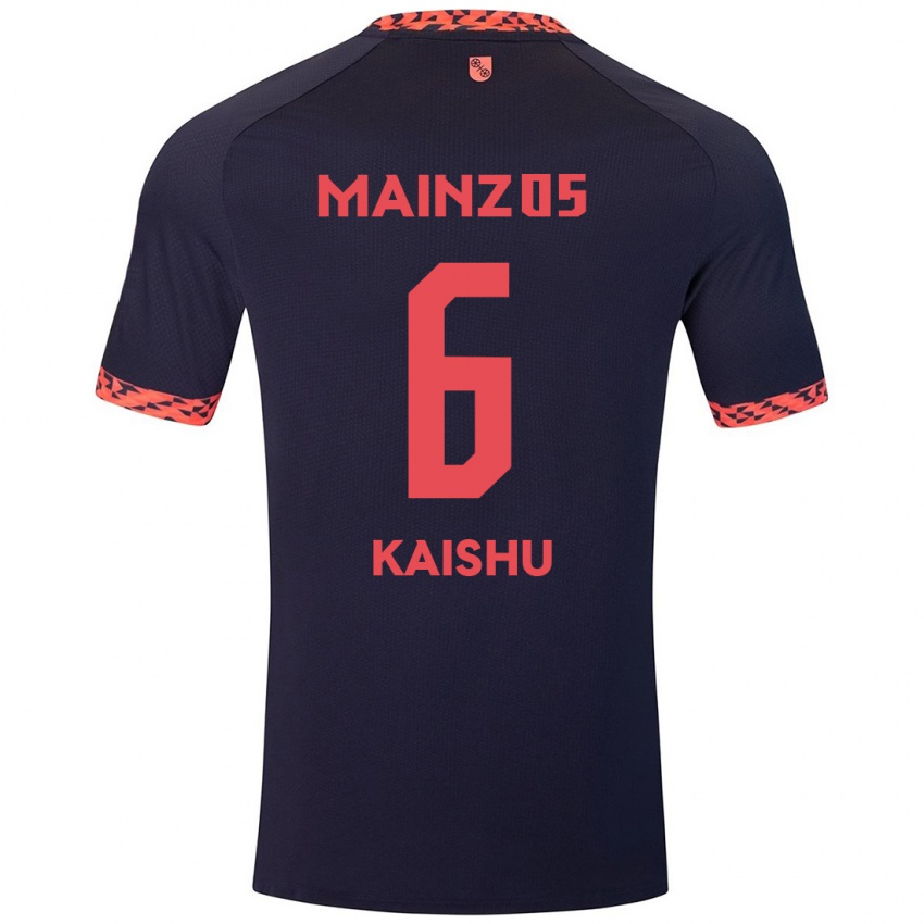 Bambino Maglia Kaishu Sano #6 Blu Corallo Rosso Kit Gara Away 2024/25 Maglietta