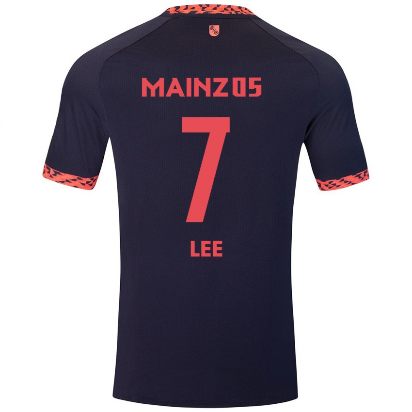 Bambino Maglia Jae-Sung Lee #7 Blu Corallo Rosso Kit Gara Away 2024/25 Maglietta