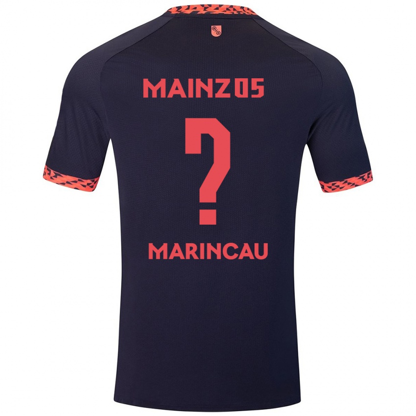 Bambino Maglia Emanuel Marincău #0 Blu Corallo Rosso Kit Gara Away 2024/25 Maglietta