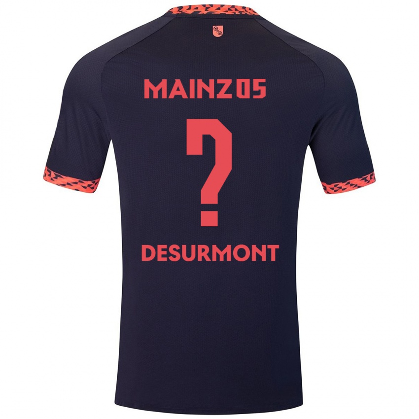 Bambino Maglia Thomas-Lê Desurmont #0 Blu Corallo Rosso Kit Gara Away 2024/25 Maglietta