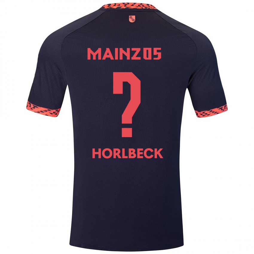 Bambino Maglia Dominik Horlbeck #0 Blu Corallo Rosso Kit Gara Away 2024/25 Maglietta