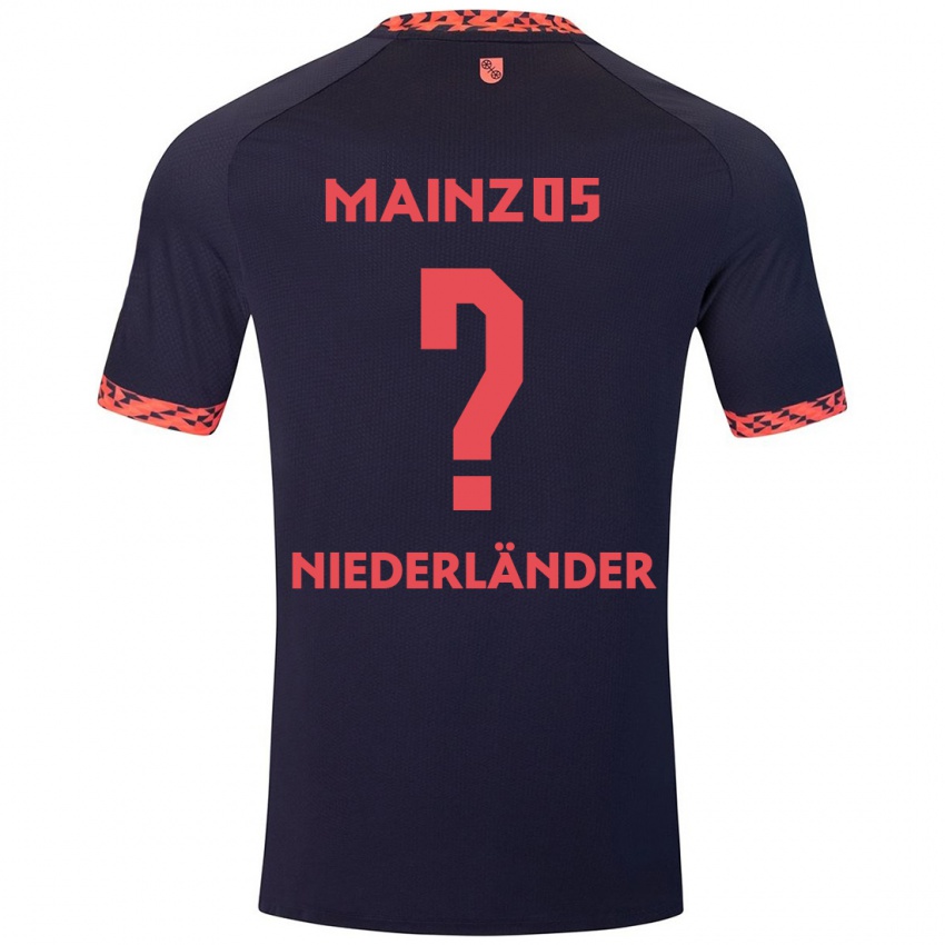 Bambino Maglia Lennart Niederländer #0 Blu Corallo Rosso Kit Gara Away 2024/25 Maglietta