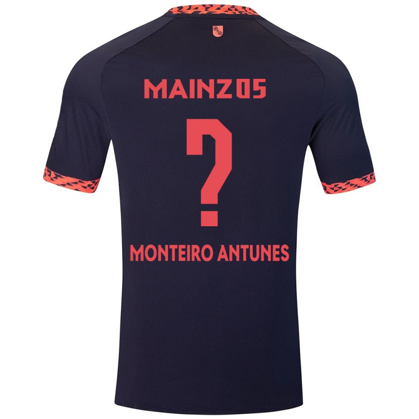 Bambino Maglia Rafael Monteiro Antunes #0 Blu Corallo Rosso Kit Gara Away 2024/25 Maglietta