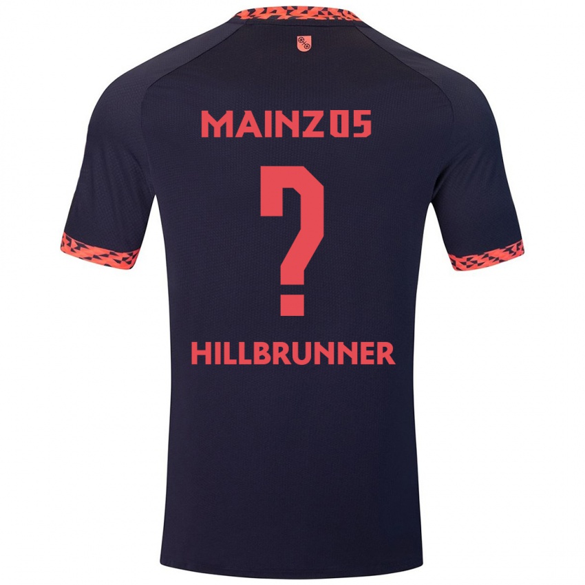 Bambino Maglia Fynn Hillbrunner #0 Blu Corallo Rosso Kit Gara Away 2024/25 Maglietta