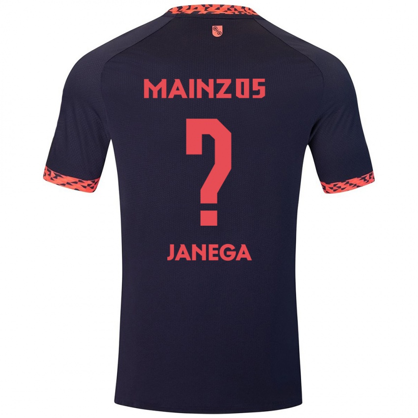 Bambino Maglia Jan Janega #0 Blu Corallo Rosso Kit Gara Away 2024/25 Maglietta