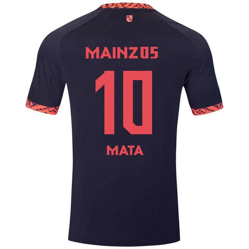 Bambino Maglia Ken Mata #10 Blu Corallo Rosso Kit Gara Away 2024/25 Maglietta