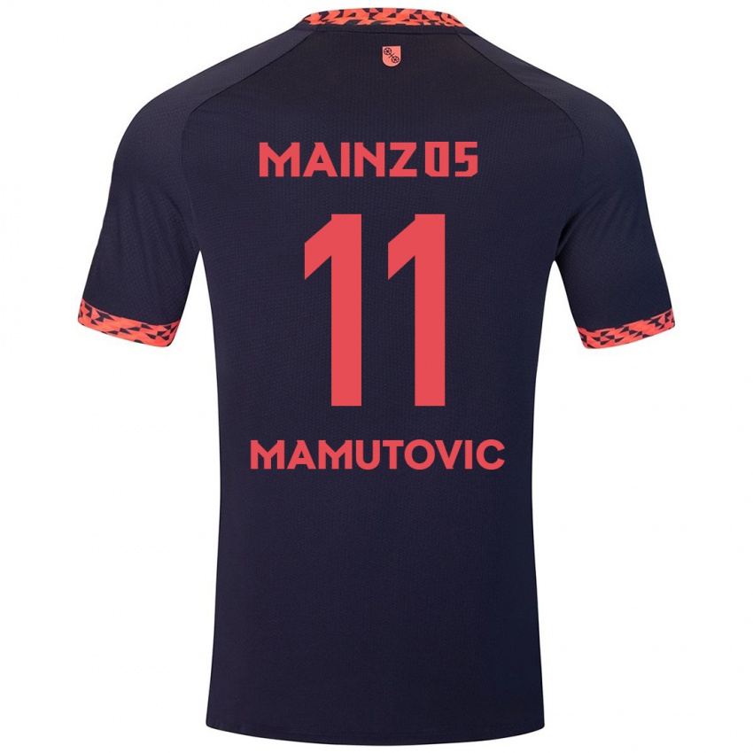 Bambino Maglia David Mamutovic #11 Blu Corallo Rosso Kit Gara Away 2024/25 Maglietta