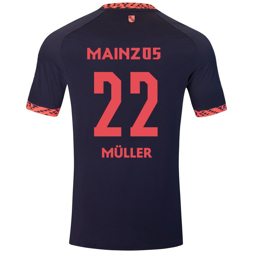 Bambino Maglia Tim Müller #22 Blu Corallo Rosso Kit Gara Away 2024/25 Maglietta