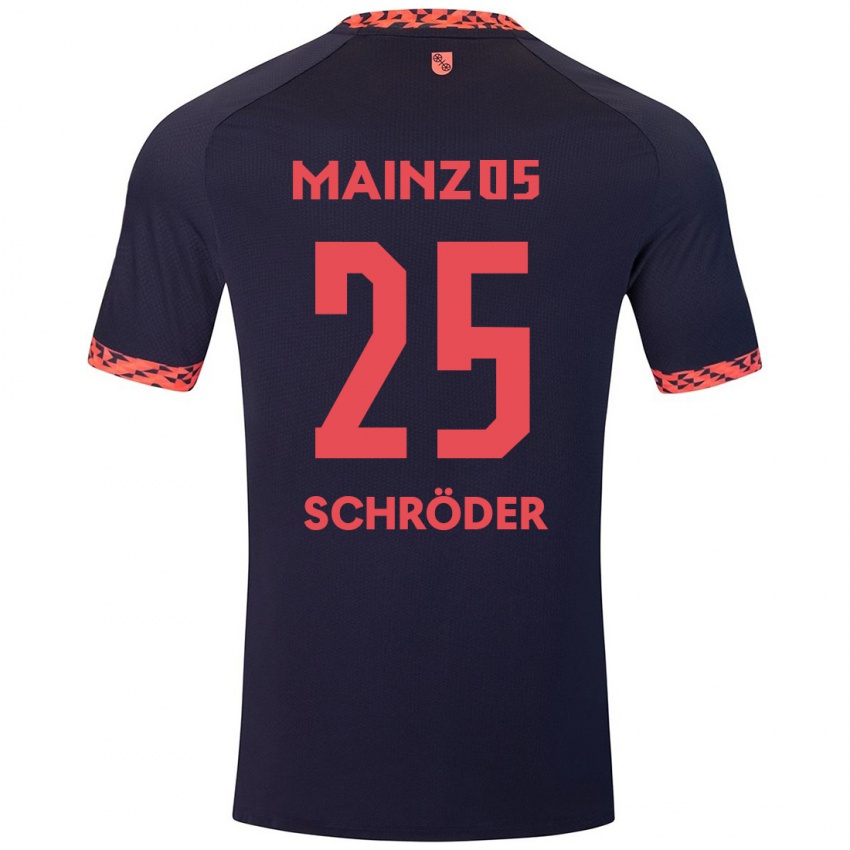 Bambino Maglia Maxim Schröder #25 Blu Corallo Rosso Kit Gara Away 2024/25 Maglietta