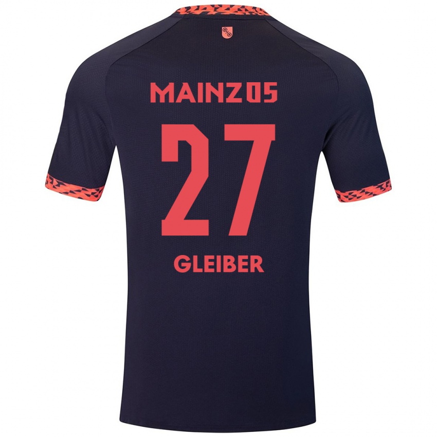 Bambino Maglia Daniel Gleiber #27 Blu Corallo Rosso Kit Gara Away 2024/25 Maglietta